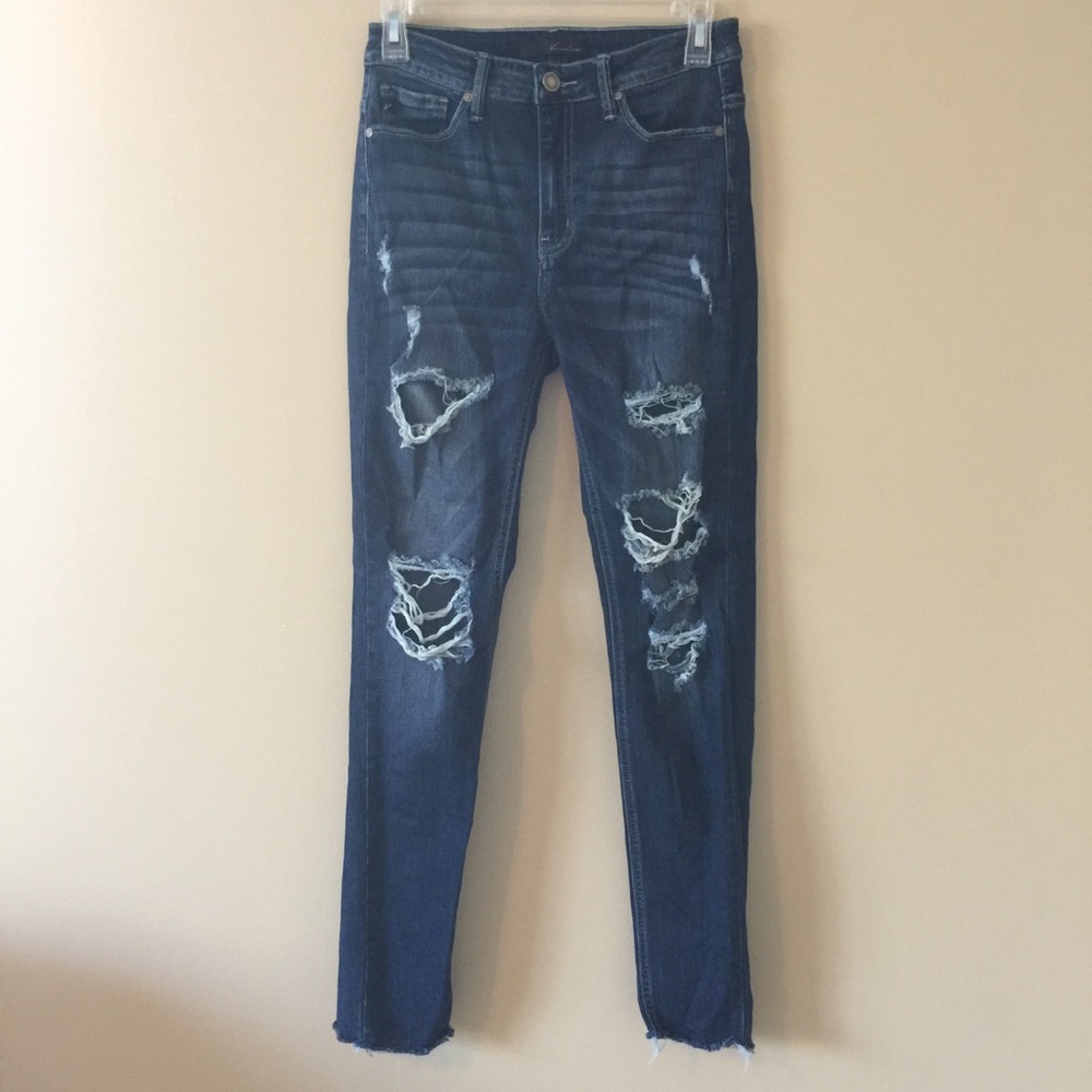 KanCan distressed high rise Estilo skinny jeans
